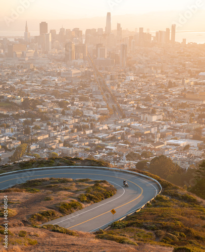 Aerial view over city of San Francisco, California, USA.