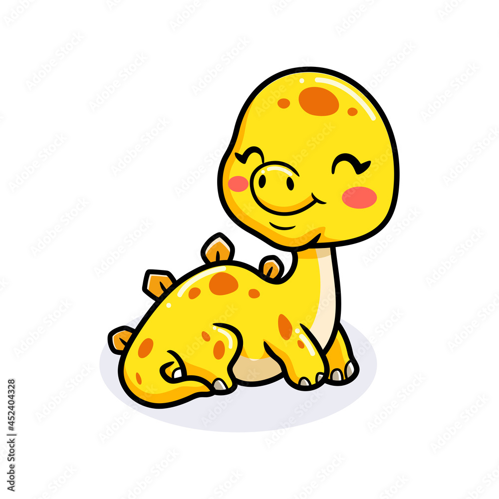 Cute little stegosaurus dinosaur cartoon Cute little stegosaurus dinosaur cartoon