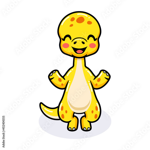 Cute little stegosaurus dinosaur cartoon