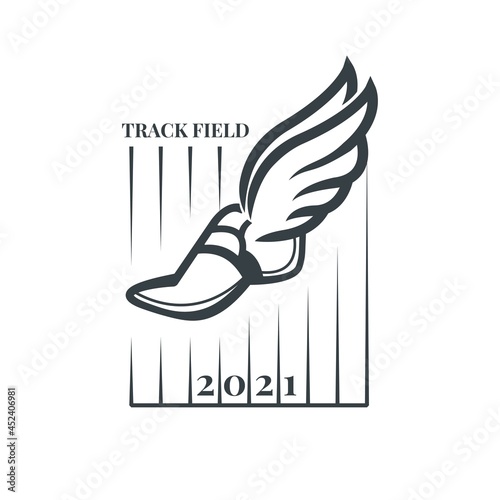 Track and Field, Track logo, Winged shoe, Sports Design. Track and Field insignias, Track Team, Sports Design, Team logo