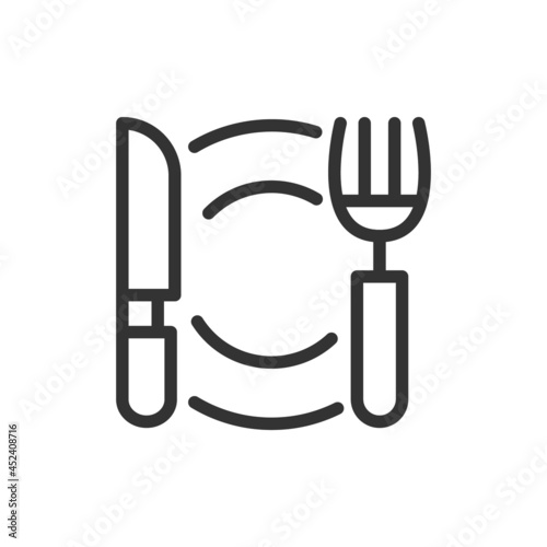 Outline design of cutlery icon.