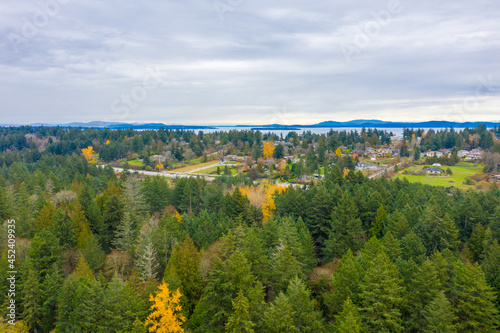 カナダのヴィクトリアの自然をドローンで撮影した空撮写真 Aerial photos of nature in Victoria, Canada, taken by drone.  © HelloUG