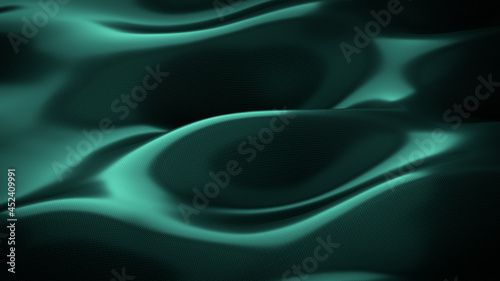 Green wavy smooth shape 3D rendering illustration