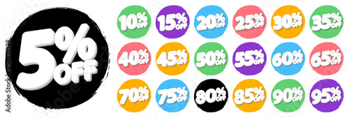 Sale banners design template, discount tags. Set promo icons for online stores, vector illustration