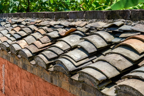 Dirt walls and tiled roofs in rural China photo