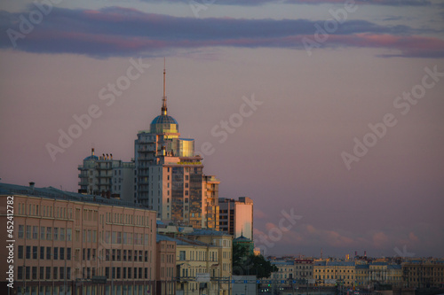 city at sunset