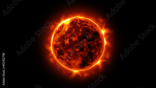 Solar Sun on Black Background