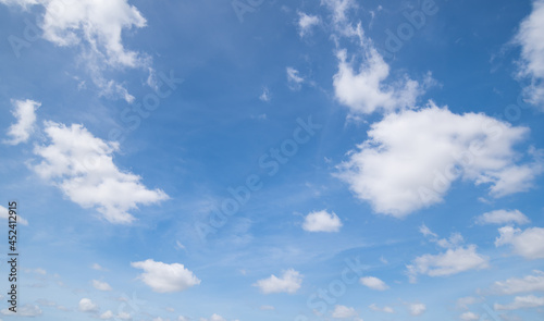 Fototapeta Naklejka Na Ścianę i Meble -  Panoramic view of clear blue sky and clouds, clouds with background.