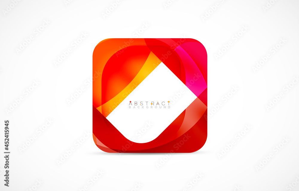 Minimal background. Abstract square shape with round corners created with wavy forms. Vector Illustration For Wallpaper, Banner, Background, Landing Page Minimal background. Abstract square shape with round corners created with wavy forms. Vector Illustration For Wallpaper, Banner, Background, Landing Page