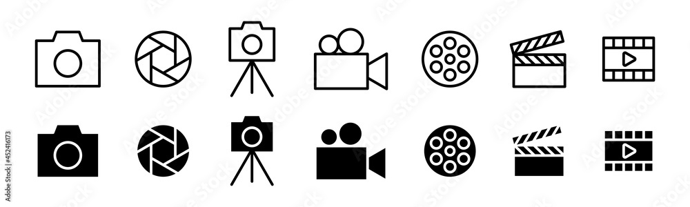 Vector graphic of photographer icon collection Vector graphic of photographer icon collection