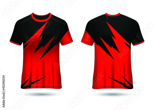 T-Shirt Sport Design. Racing jersey for club. uniform front and back view.
