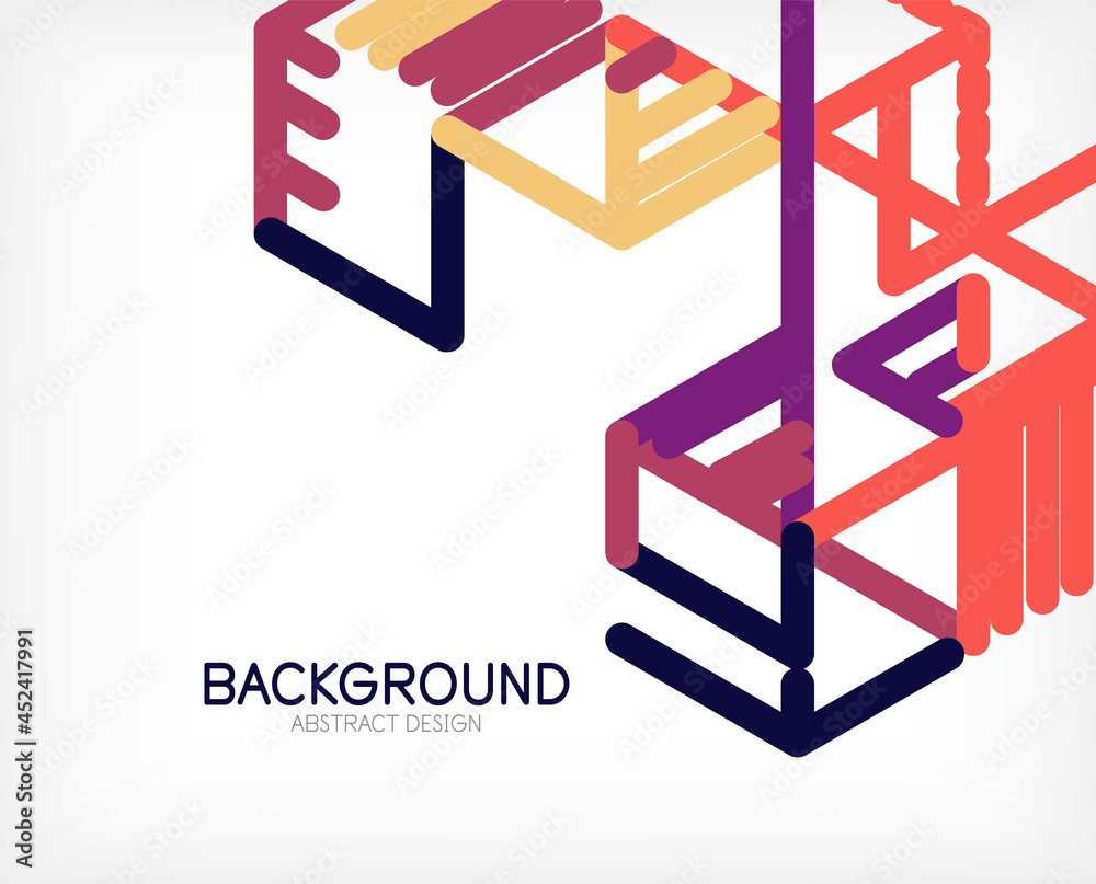 Abstract background. Color lines on white background. Linear abstract composition. Techno or business concept for wallpaper, banner, background, landing page Abstract background. Color lines on white background. Linear abstract composition. Techno or business concept for wallpaper, banner, background, landing page