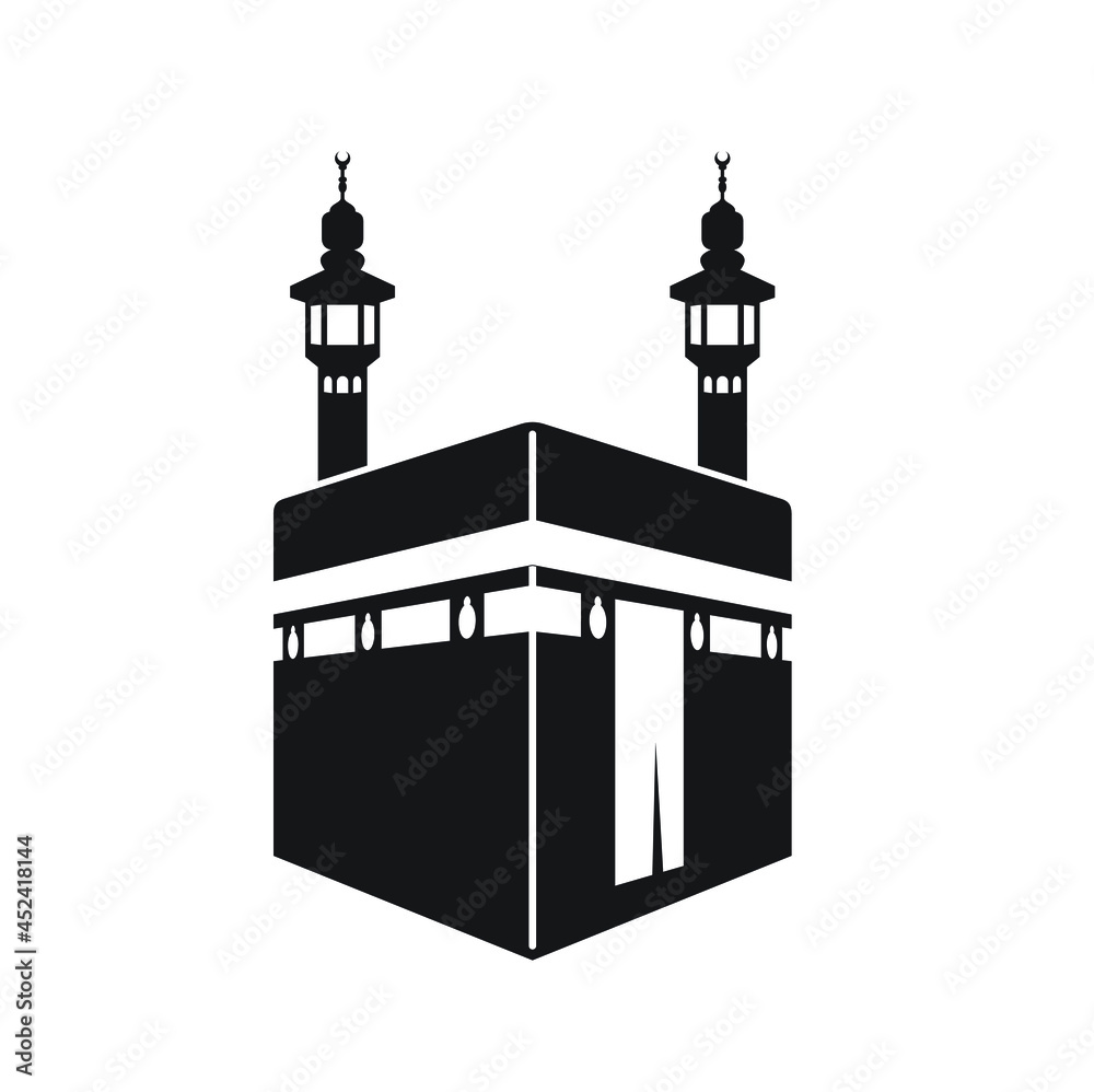 kaaba clipart black and white
