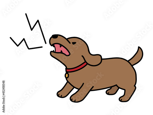 吠える犬。犬の躾。ダックスフント。