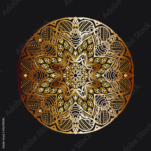 Luxury ornamental mandala islamic decoration floral gold