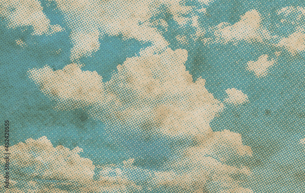 retro sky pattern on old paper - obrazy, fototapety, plakaty 