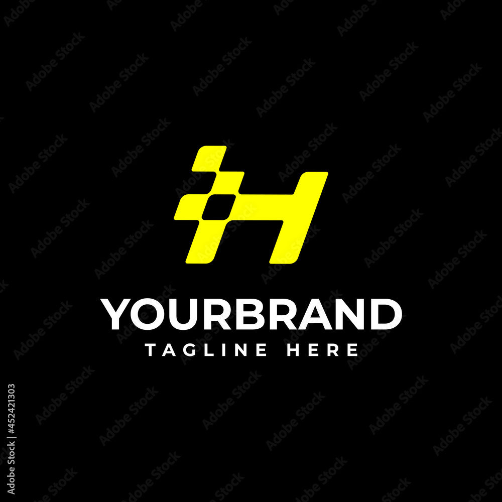Obraz premium The letter H logo for your company identity. Racing logo design concept template