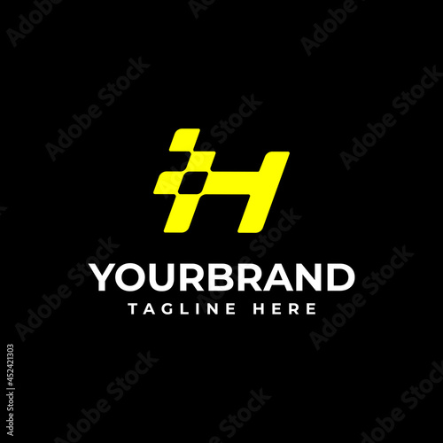 The letter H logo for your company identity. Racing logo design concept template
