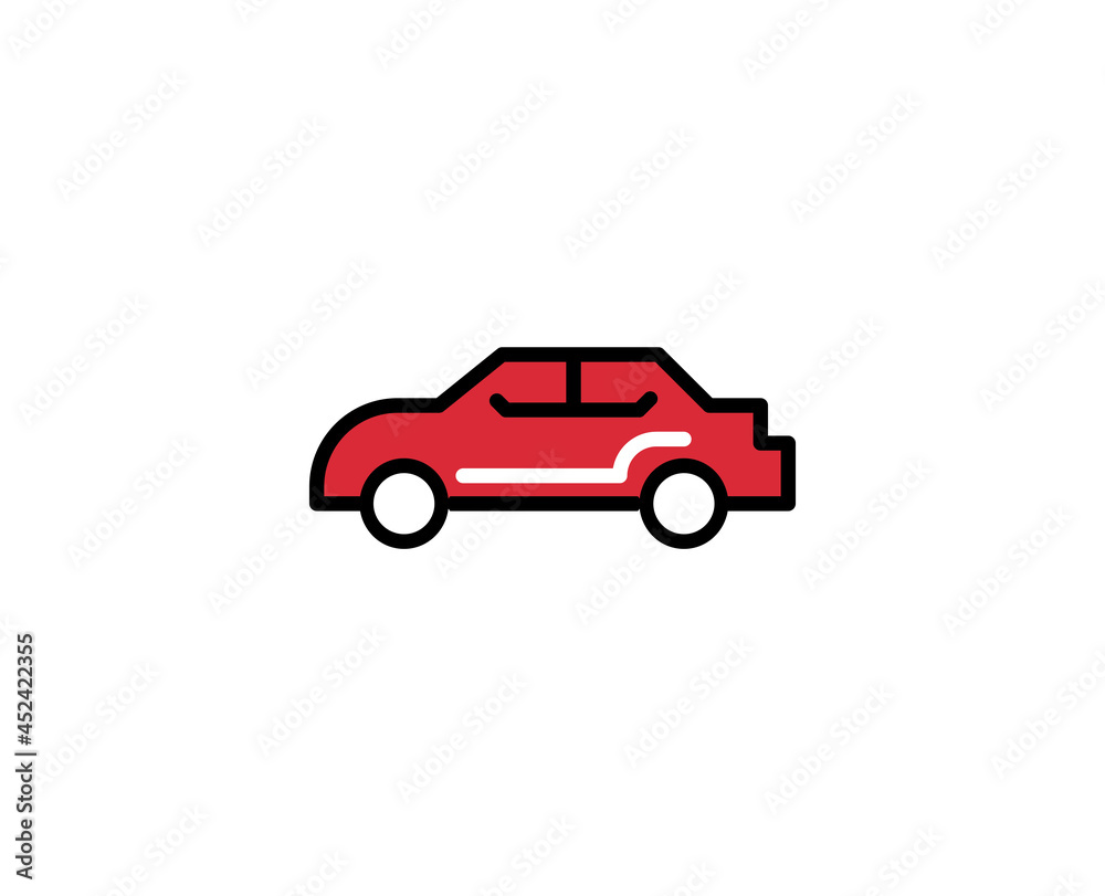 Car line icon. Vector symbol in trendy flat style on white background. Travel sing for design. Car line icon. Vector symbol in trendy flat style on white background. Travel sing for design.