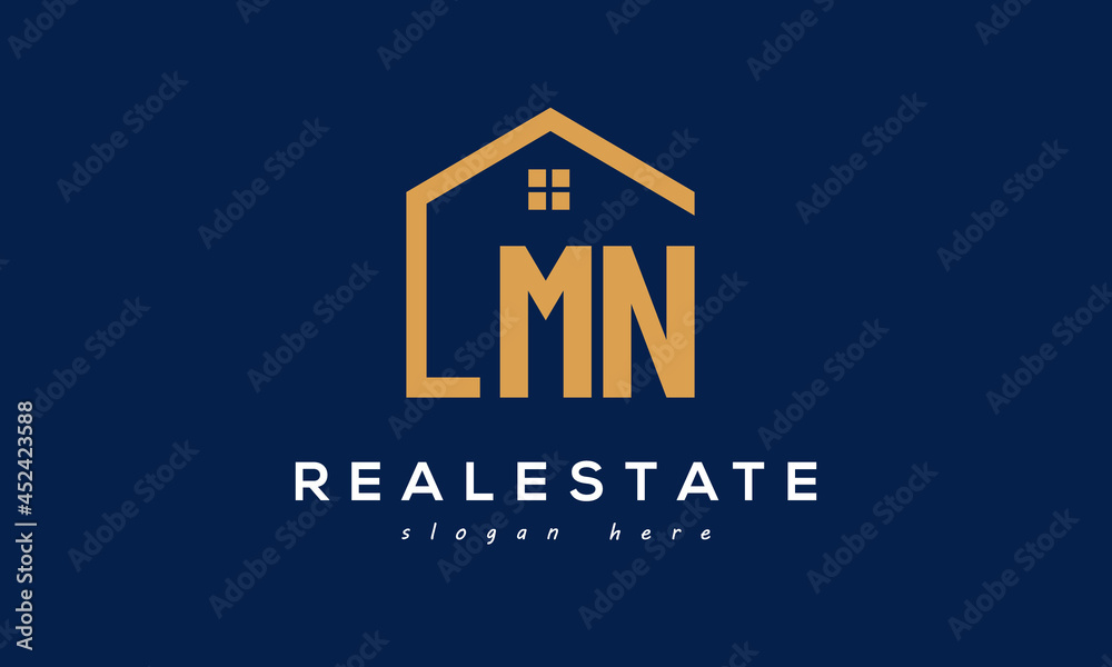 MN letters real estate construction logo vector	