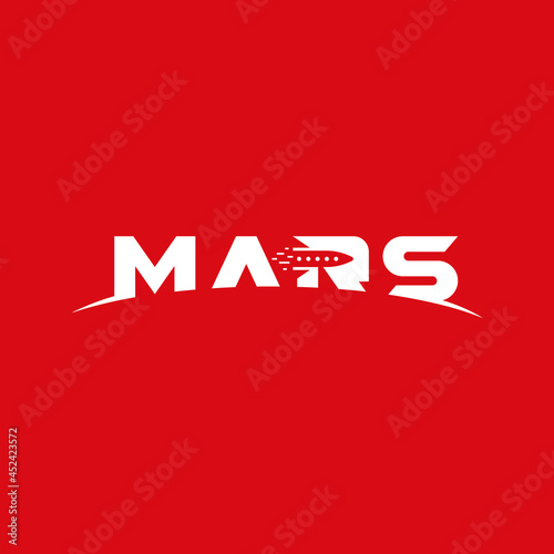 Planet Mars text, company logo design.