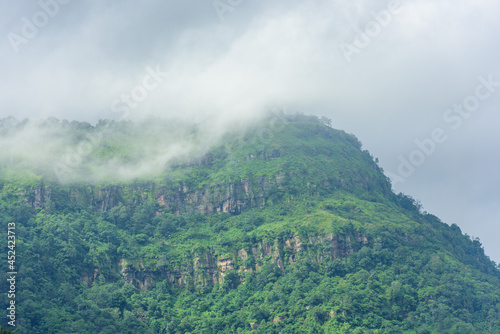 mountains with clouds in a tropical forest