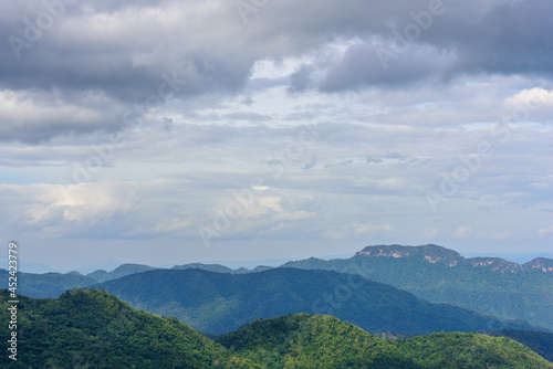 mountains with clouds in a tropical forest