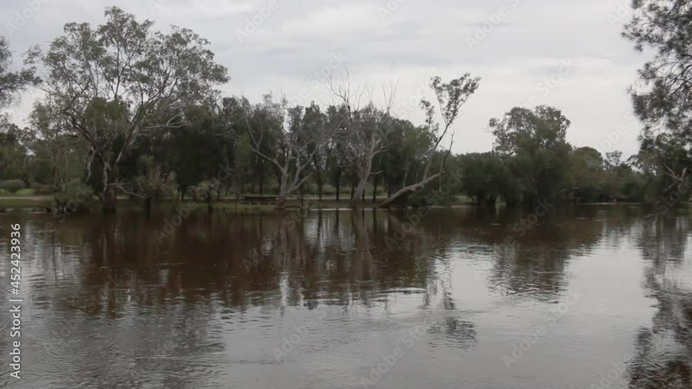 Winter View Of The Swan River Perth, Fast Flowing After Heavy Rains Winter View Of The Swan River Perth, Fast Flowing After Heavy Rains