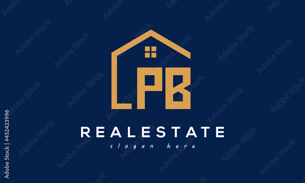 PB letters real estate construction logo vector	