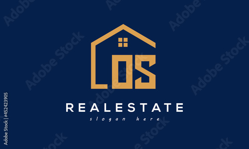 OS letters real estate construction logo vector 
