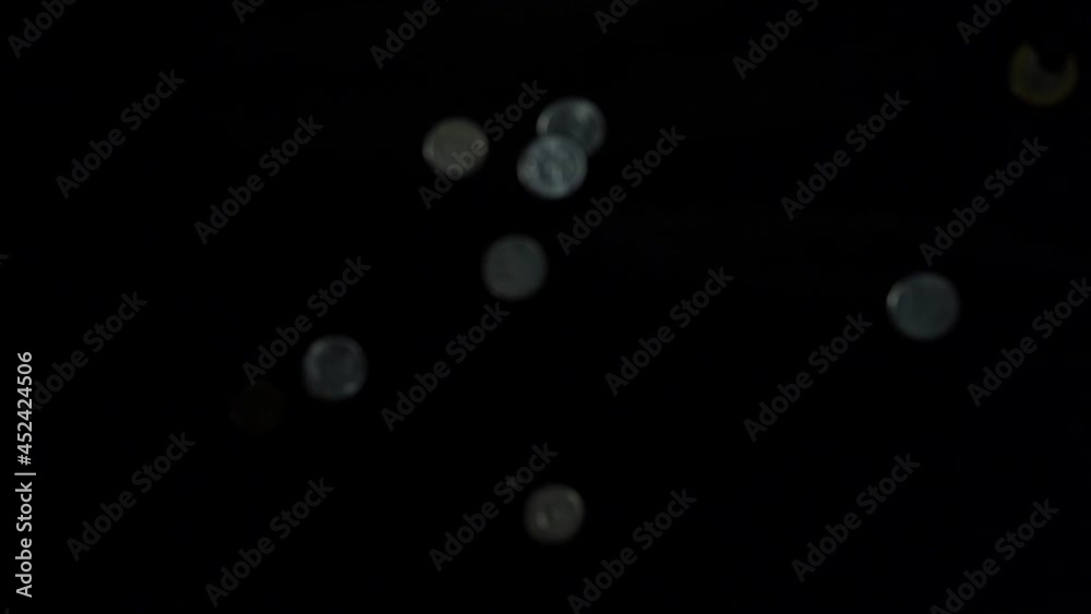 all coins are throwing up to the camera all coins are throwing up to the camera