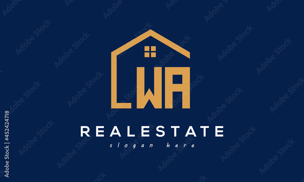 WA letters real estate construction logo vector	