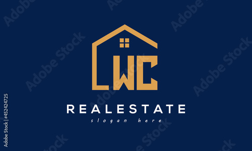 WC letters real estate construction logo vector 