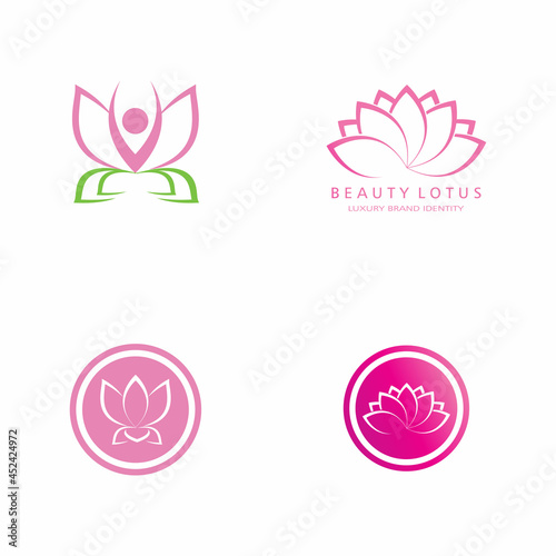Beauty Vector lotus flowers design logo Template icon