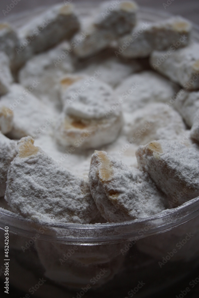 Indonesian traditional cookies with a natural background
