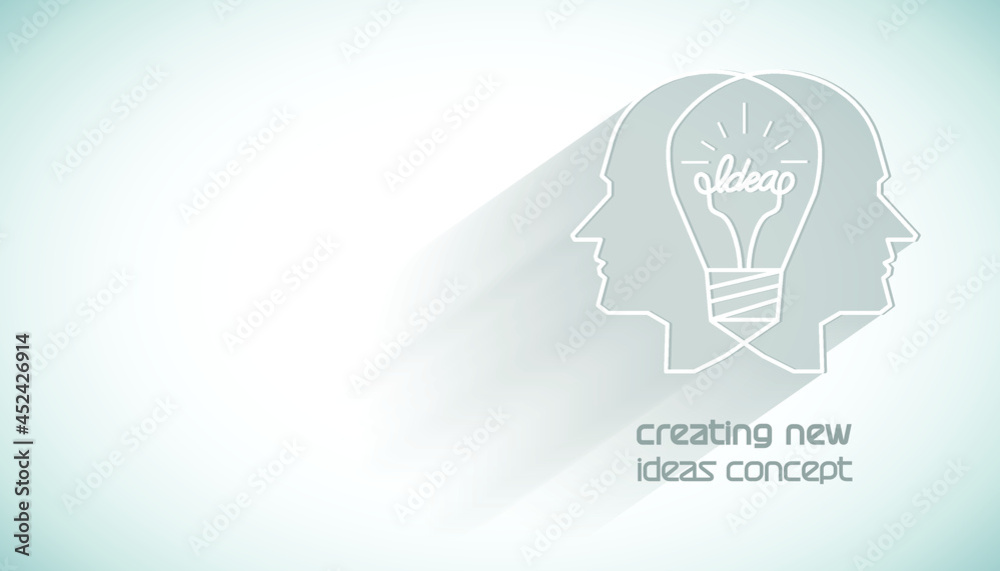 
Human head Light bulb two heads ,Outline logo,creating new ideas concept.