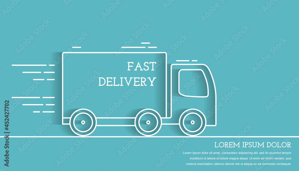 Fast delivery concept with truck icon
