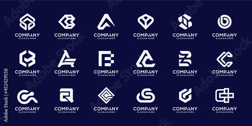 Set of monogram alphabet logo design