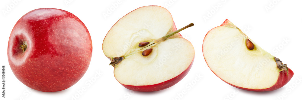 Obraz premium Red apple collection isolated on the white background