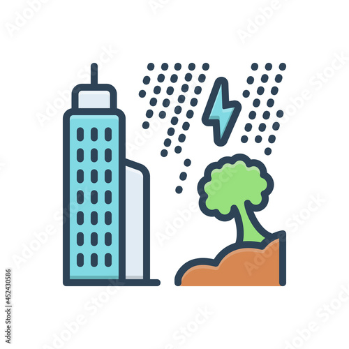 Color illustration icon for  storm