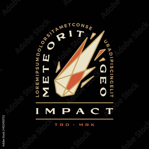 meteor impact geometric badge t shirt tee merch logo vector icon illustration