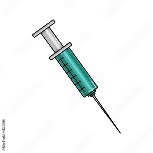 Medical syringe on a white isolated background. icon. Vector illustration