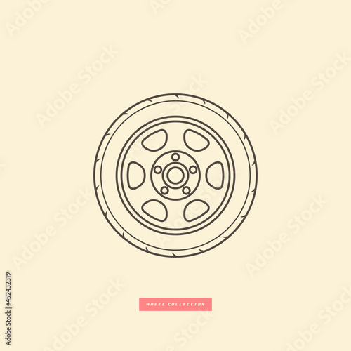 Wheel icon. Vector illustration