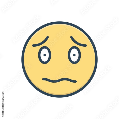 Color illustration icon for strange