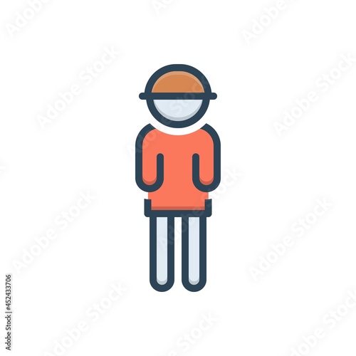 Color illustration icon for boy