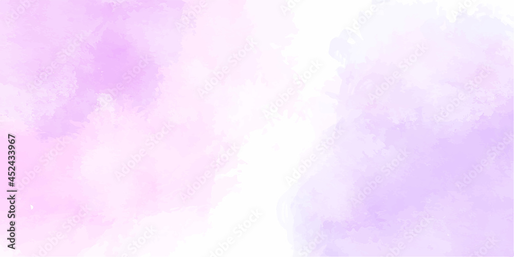 Hand painted watercolor sky and clouds, abstract watercolor background, vector illustration