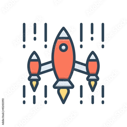 Color illustration icon for invasion