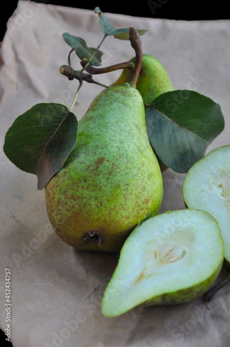 Pear close-up. Winter pear variety.
