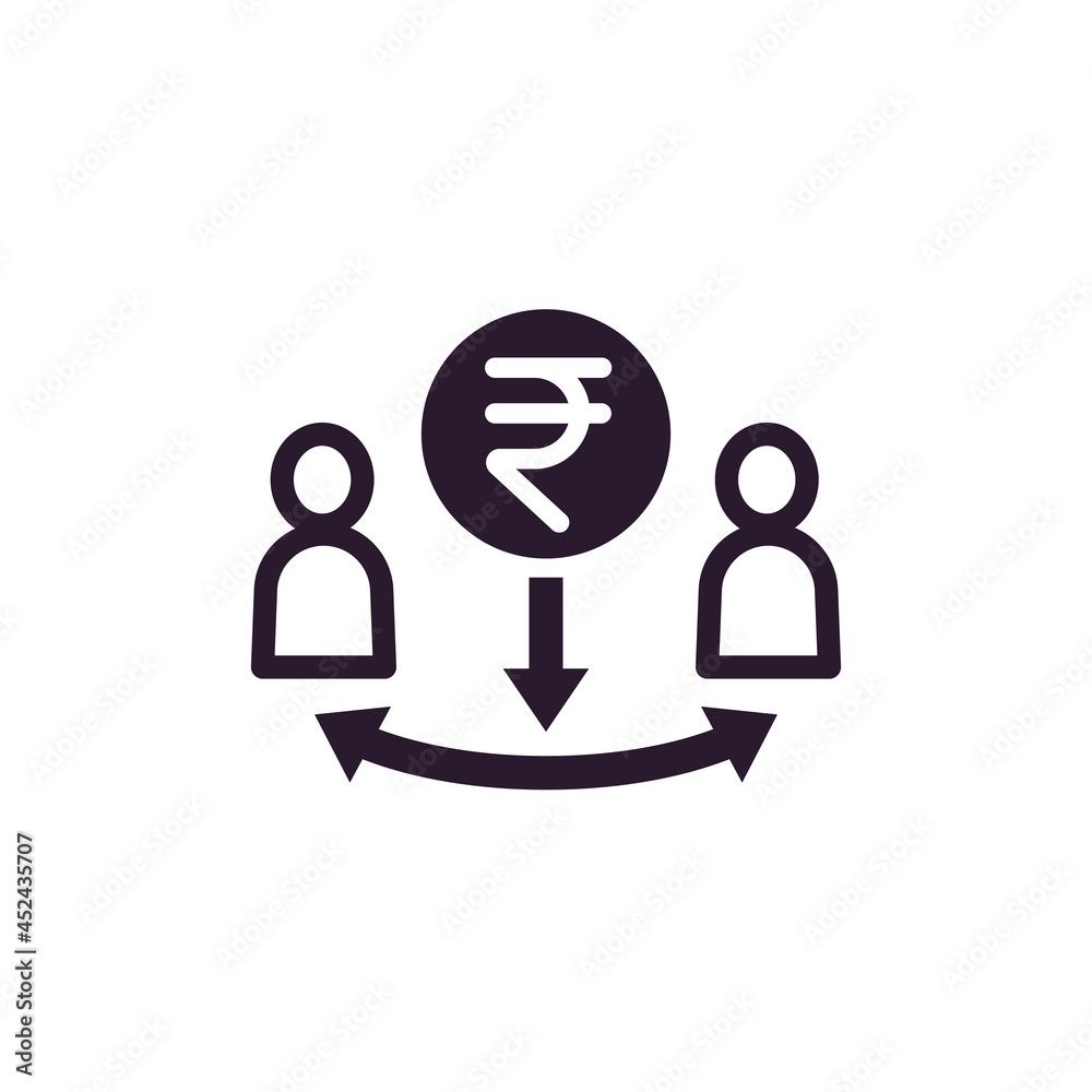 Obraz premium rupee and people icon, vector