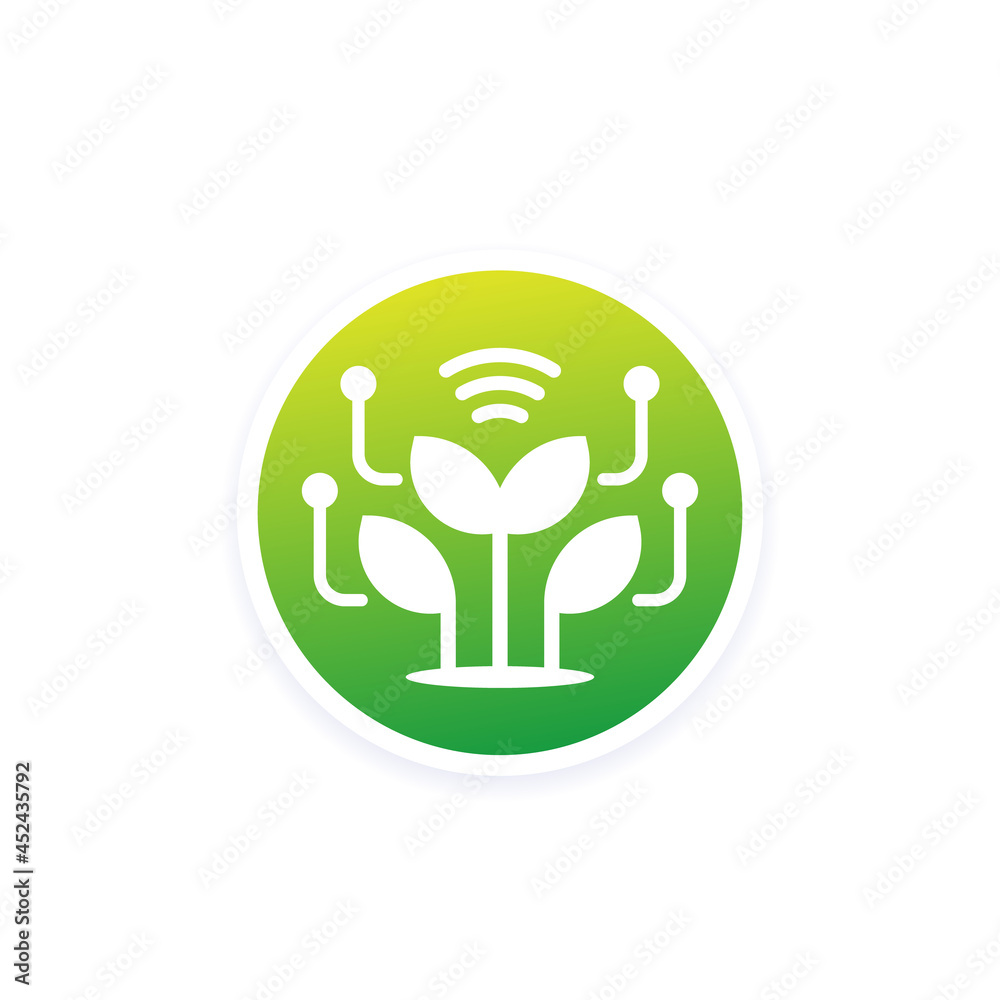 smart farming and agriculture technology vector icon